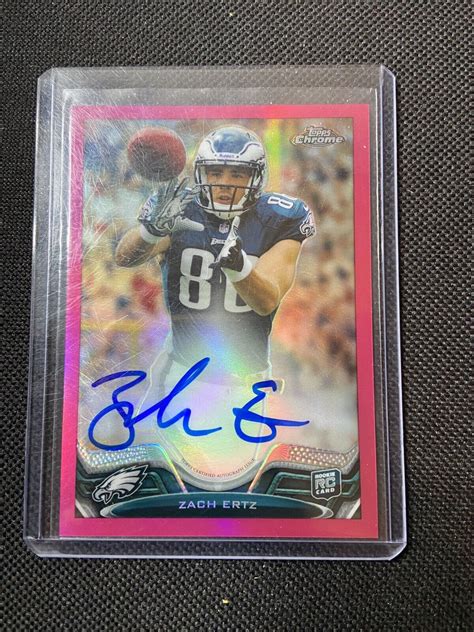 Topps Chrome Bca Pink Refractor Rookie Autographs Zach Ertz