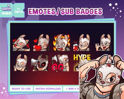 Twitch Emotes Dead By Daylight Huntress Dbd Discord Etsy Australia