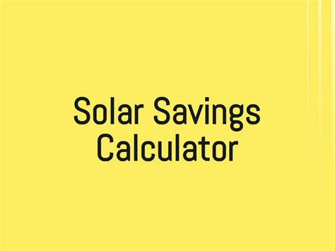 Solar Savings Calculator Free Involve Me Template