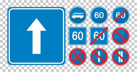 Set of blue road signs 1447247 Vector Art at Vecteezy