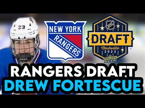 Rangers Draft Shutdown Defender Drew Fortescue Gabe Perreault S