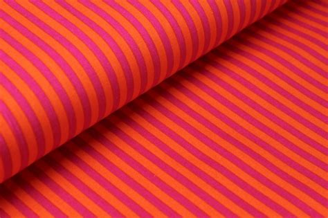 Baumwollstoff Streifen Pink Orange