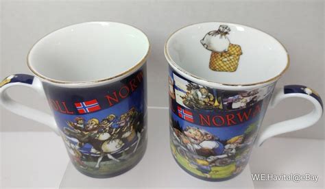 Rare Trolls Of Norway© Porcelain Coffee Mugs By Way Nor® Set Of 2 Etsy