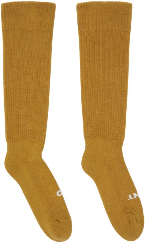 Rick Owens Drkshdw Yellow So Cunt Socks Ssense