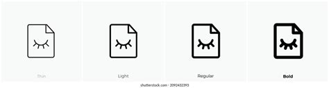 File Hiding Icon Thin Light Regular Stock Vector Royalty Free