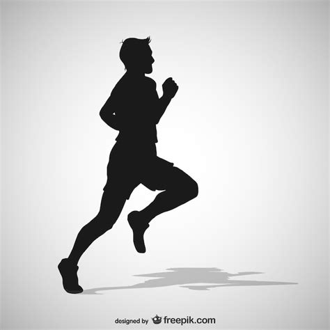 Silueta De Hombre Corriendo Vector Premium