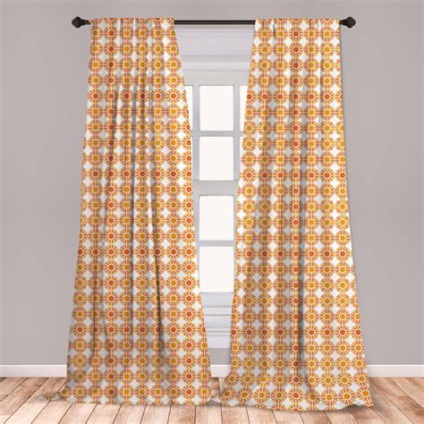 Floral Curtains 2 Panels Set Digitally Illustrated Pattern With