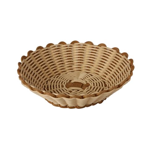 Heavy Duty Polypropylene Rattan Basket Round Dia X H Cm Beige