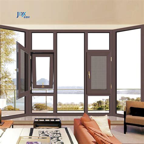 French Style Large Awning Windows Modern Inward Opening Aluminum Awning