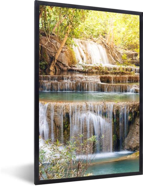 Fotolijst Incl Poster Zon Waterval Landschap 40x60 Cm