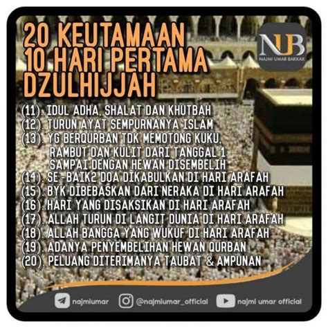 20 KEUTAMAAN DI SEPULUH HARI PERTAMA ZULHIJAH