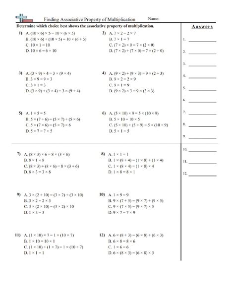 Associative Property Of Multiplication Worksheets 3rd Grade Printable Worksheets