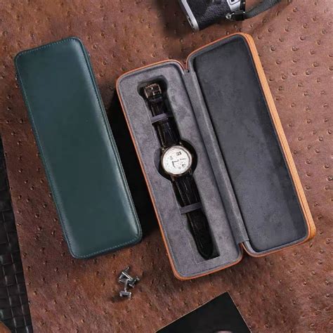 Personalized Leather Watch Case Single Watch Box Travel Watch Box