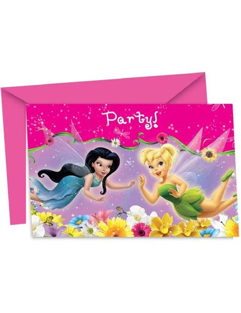 Set 6 Invitatii Petrecere Zana TinkerBell