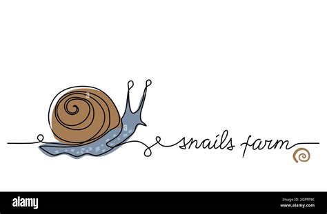 Snail Escargot One Line Art Drawing Simple Vector Line Illustration