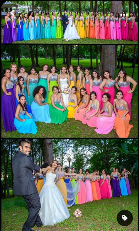 Several Different Pictures Of People Dressed In Colorful Dresses And