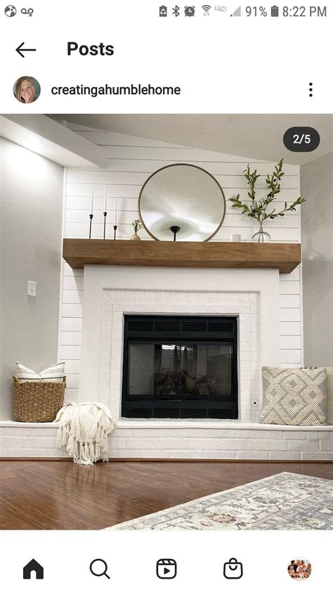 Wood Mantle Fireplace White Brick Fireplace Build A Fireplace Brick