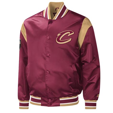 Starter Varsity Satin Force Play Cleveland Cavaliers Wine Jacket