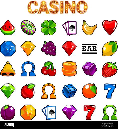 Vector Game assets Casino Slot Machine Symbols Stock Vector Image & Art ...