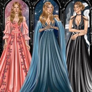 Nesta Feyre And Elain Fan Art By Gabsgabx Acotar Series Stickable
