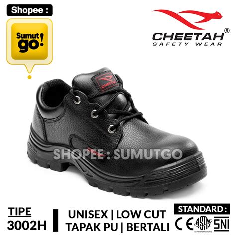 Jual Cheetah 3002h Lace Up Safety Shoes Sepatu Safety 3002 H Pendek Low Cut Lace Up Bertali