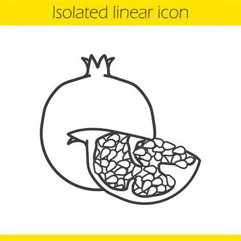 Pomegranate Linear Icon Thin Line Illustration Garnet Fruit Piece