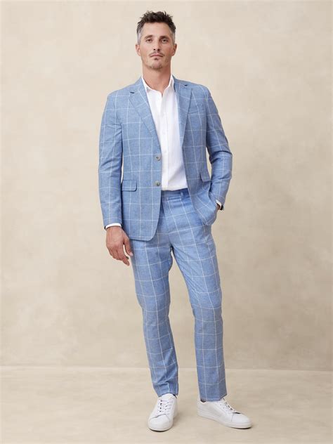 Banana Republic Tailored Fit Windowpane Suit Trouser International Shipping