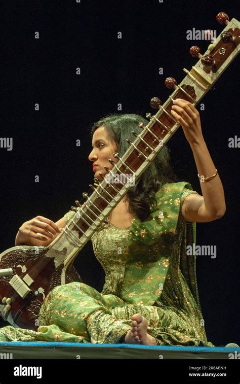 Anoushka Shankar, British American sitar player, playing musical ...