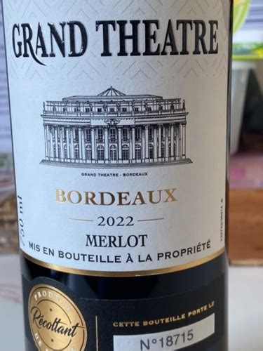 Grand Theatre Bordeaux Merlot Vivino US