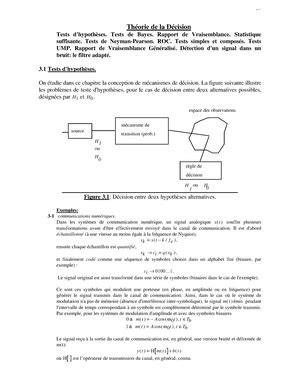 Tests Notes De Cours Tdes Les Tests Dhypoth Se G N Ralit S