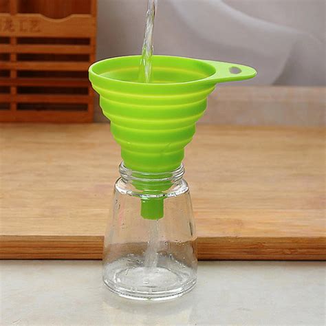 Mini Silicone Gel Foldable Collapsible Funnel Hopper Liquid Oil Water