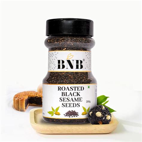 BNB Premium Roasted Black Sesame Seeds 200gm- healthy snacks/Handpicked
