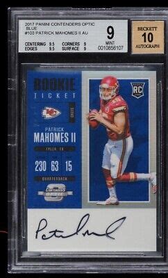 Optic Contenderspatrick Mahomes Autorookie Ticketblue Rc