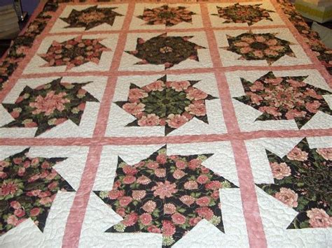 Quilt Done With Stack And Whack Technique Pink Floral On Etsy