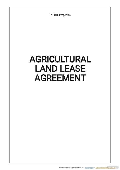 Farm Land Rental Agreement Template Google Docs Word Apple Pages