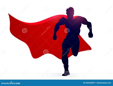 Running Superhero Modern Cartoon People Character Illustration