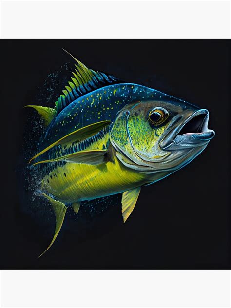 Mahi Mahi Fish Sticker For Sale By Cosmicscare10 Redbubble