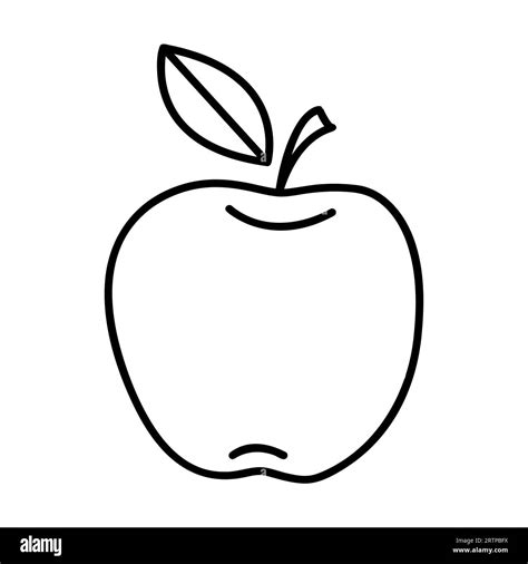 simple outline   fresh apple vector icon stock vector image