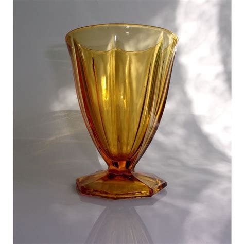 Small Amber Glass Art Deco Vase Sundae Glass On EBid United Kingdom