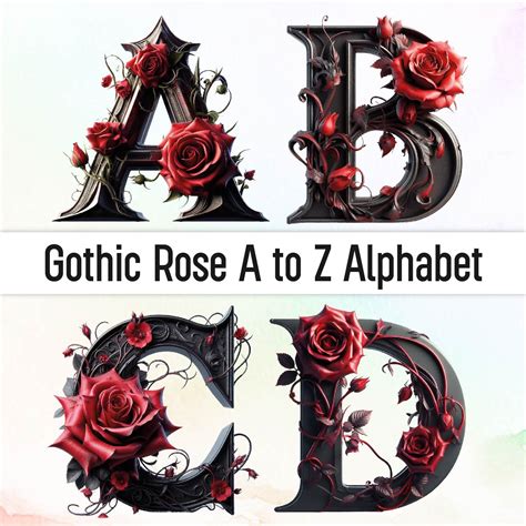 Red Rose Png Rose Clipart Rose Letters Alphabet Png Doodle Letters