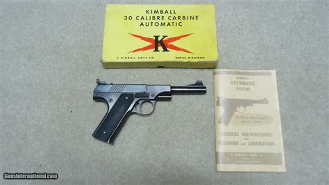 Rare Unusual American Auto Pistol J Kimball Arms Co 30 Carbine Cal Auto Pistol Only 250