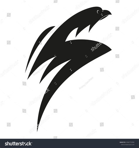 Symbolic Image Bird Prey Shaped Like Stock Vector Royalty Free