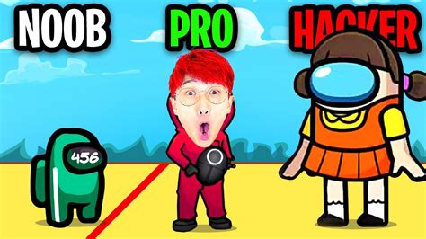 NOOB Vs PRO Vs HACKER In AMONG US SQUID GAME Survival 456 But It S