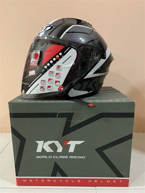 Helmet Kyt Nfj Motion White Gloss Xl Auto Accessories On Carousell