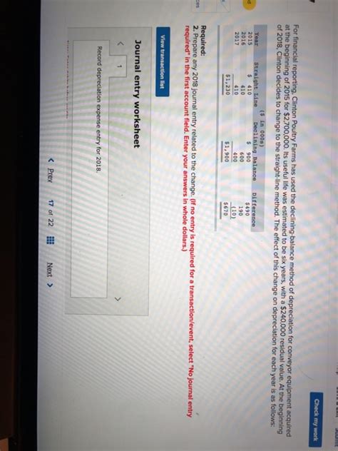 Solved Check My Work For Financial Reporting Clinton Chegg