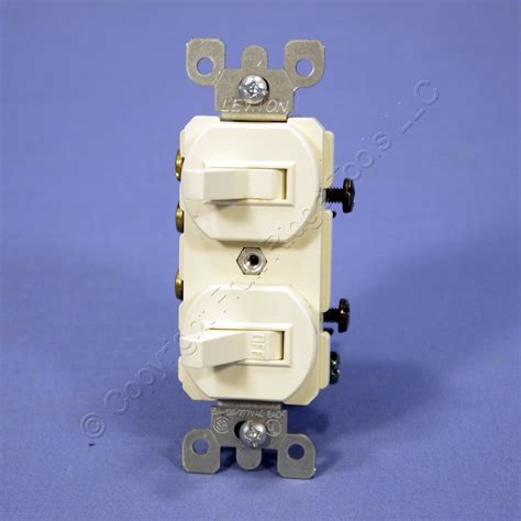 Leviton Almond Double Toggle Wall Light Switch Single Pole Amp 3 Way Bulk 5241 A Ebay