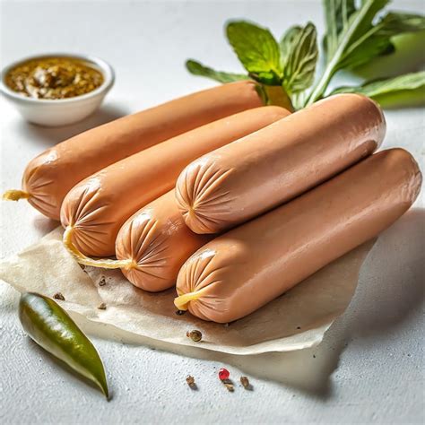 Premium Photo Fresh Boiled Sausages On White Background