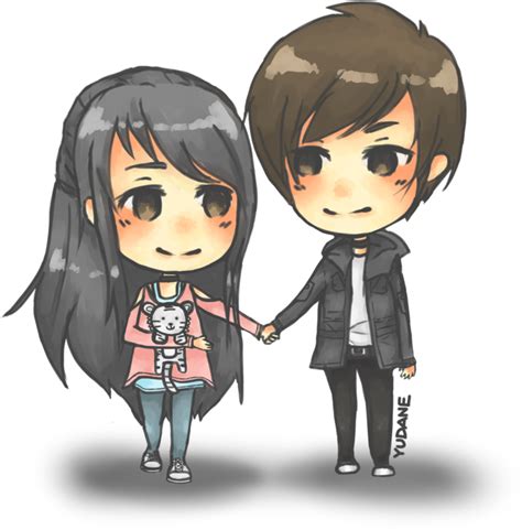 Chibi Couple Holding Hands