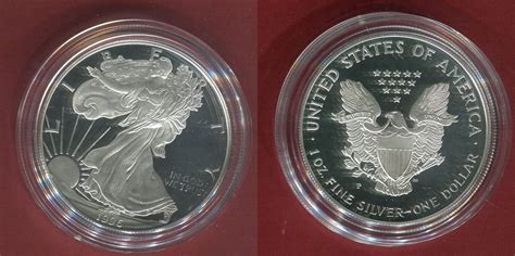 Usa Dollar Silberm Nze P Silver Eagle Eine Unze Proof With