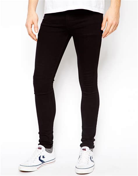 Lyst Asos Extreme Super Skinny Jeans In Black In Black For Men